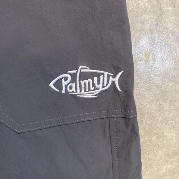 Palmyth Shorts Mens Medium Fishing Gray Boating‎ Flat Front Pockets - Picture 3 of 8